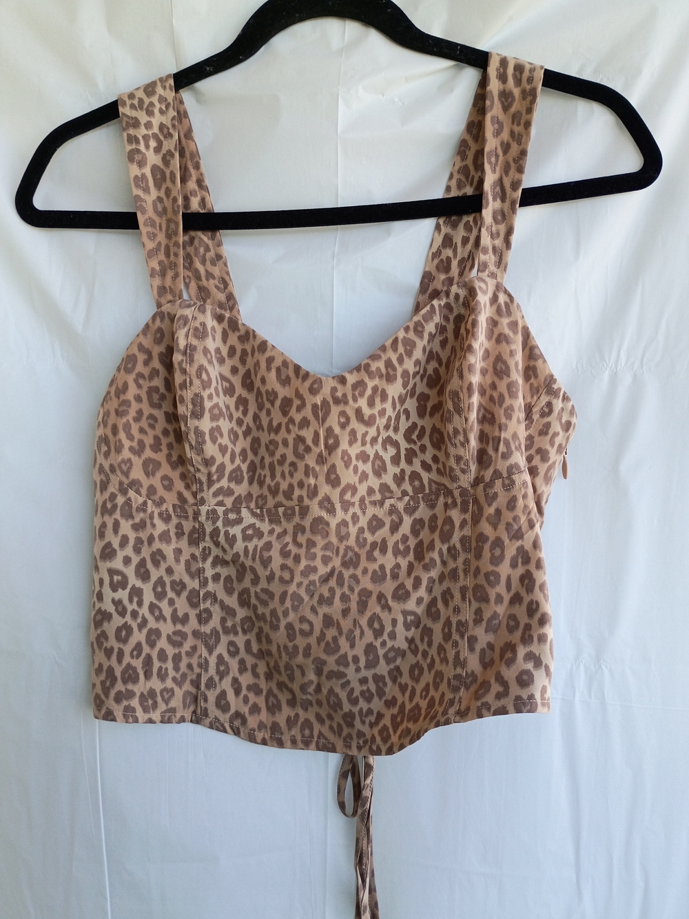 PINK Victoria's Secret Leopard Print Lace-Up Corset Top Size M NWOT